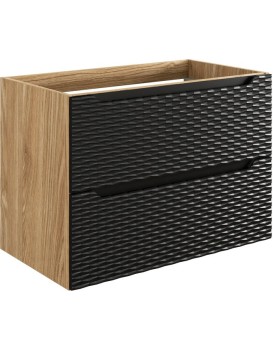 Závěsná skříňka pod umyvadlo Ocean 80 cm dub olejovaný/černá