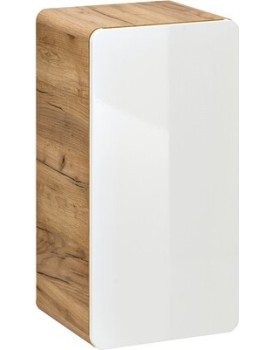 Koupelnová závěsná skříňka spodní Aruba 810 1D dub craft zlatý/bílý lesk