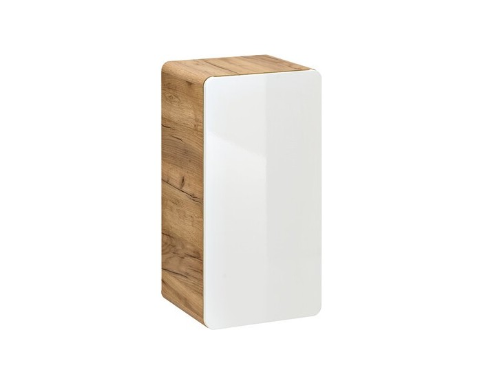 Koupelnová závěsná skříňka spodní Aruba 810 1D dub craft zlatý/bílý lesk