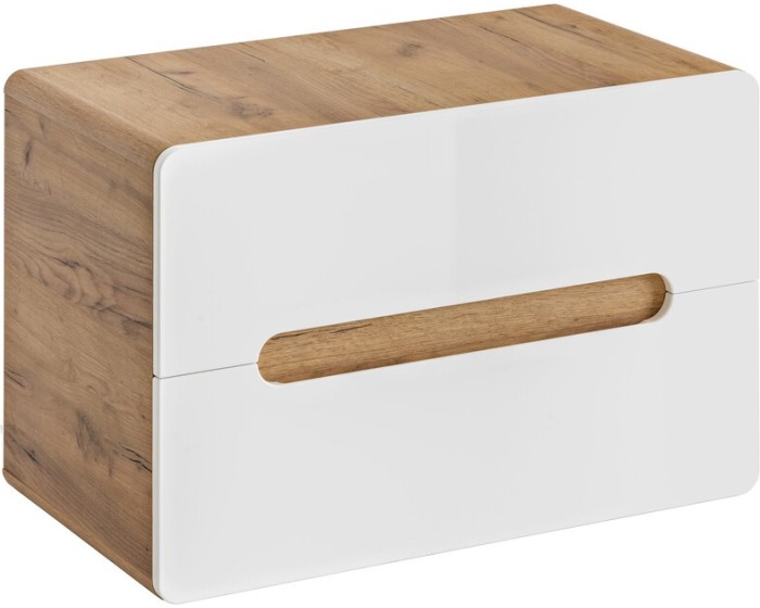 Umyvadlová skříňka Aruba 829 2S dub craft zlatý/bílý lesk