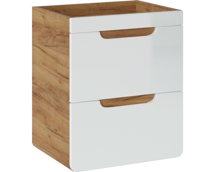 Umyvadlová skříňka Aruba 824 2S dub craft zlatý/bílý lesk