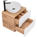Umyvadlová skříňka Aruba 828 2S dub craft zlatý/bílý lesk
