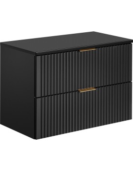 Závěsná skříňka pod umyvadlo Casad II s deskou 80 cm černá