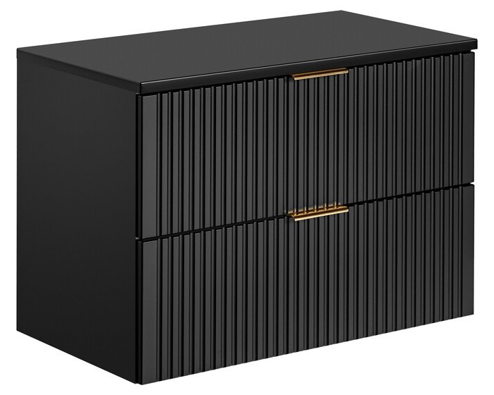 Závěsná skříňka pod umyvadlo Casad II s deskou 80 cm černá