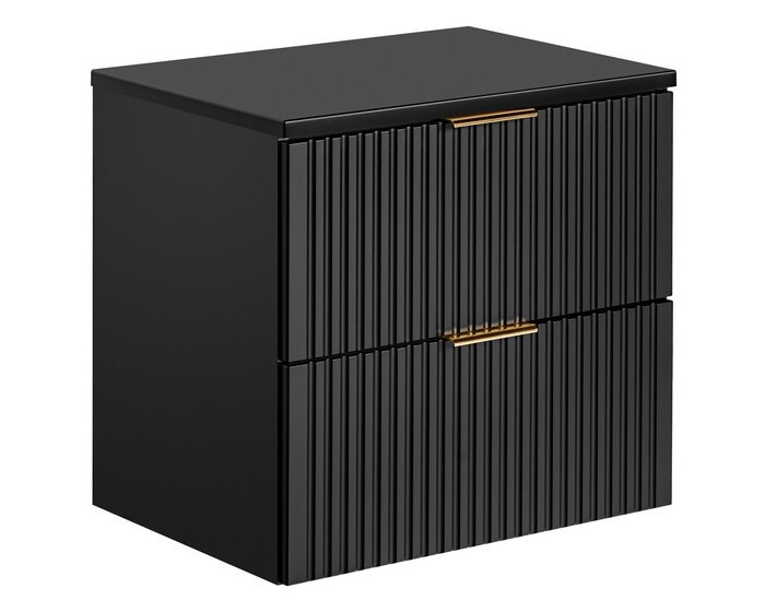 Závěsná skříňka pod umyvadlo Casad s deskou 60 cm černá