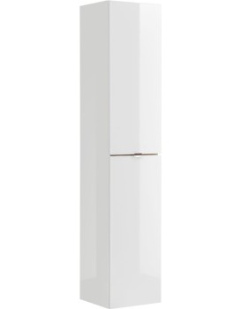 Koupelnová skříňka vysoká Capri 800 2D bílý lesk/dub kraft zlatý