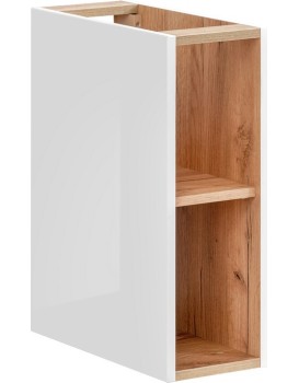 Závěsný koupelnový regál Capri 810 bílý lesk/dub kraft zlatý