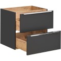 Umyvadlová skříňka Capri 820 2S černý mat/dub kraft zlatý