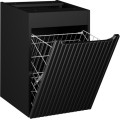 Závěsná koupelnová skříňka Nova Black s košem na prádlo 81-40-1D černá