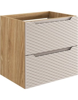 Závěsná skříňka pod umyvadlo Ocean 60 cm dub olejovaný/béžová