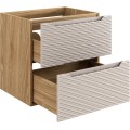 Závěsná skříňka pod umyvadlo Ocean 60 cm dub olejovaný/béžová