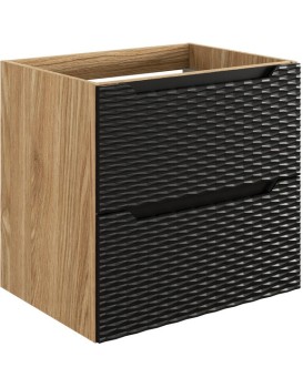 Závěsná skříňka pod umyvadlo Ocean 60 cm dub olejovaný/černá
