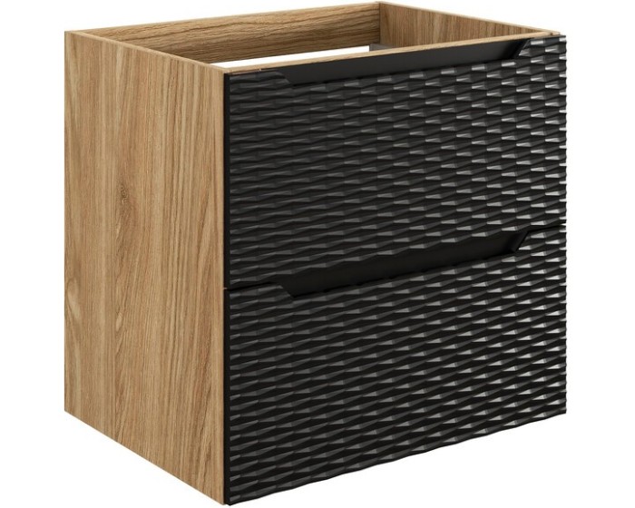 Závěsná skříňka pod umyvadlo Ocean 60 cm dub olejovaný/černá