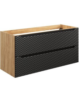 Závěsná skříňka pod umyvadlo Ocean 120 cm dub olejovaný/černá