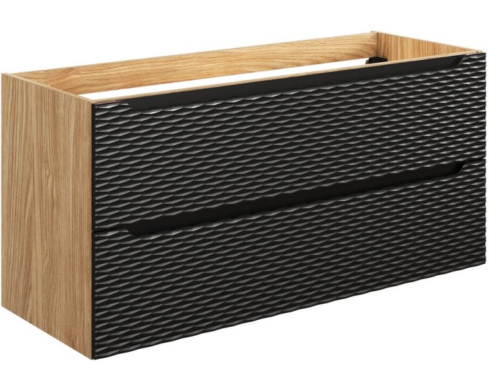 Závěsná skříňka pod umyvadlo Ocean 120 cm dub olejovaný/černá