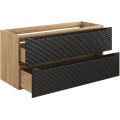 Závěsná skříňka pod umyvadlo Ocean 120 cm dub olejovaný/černá