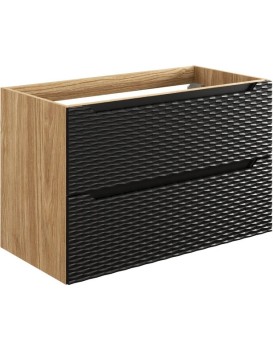 Závěsná skříňka pod umyvadlo Ocean 90 cm dub olejovaný/černá