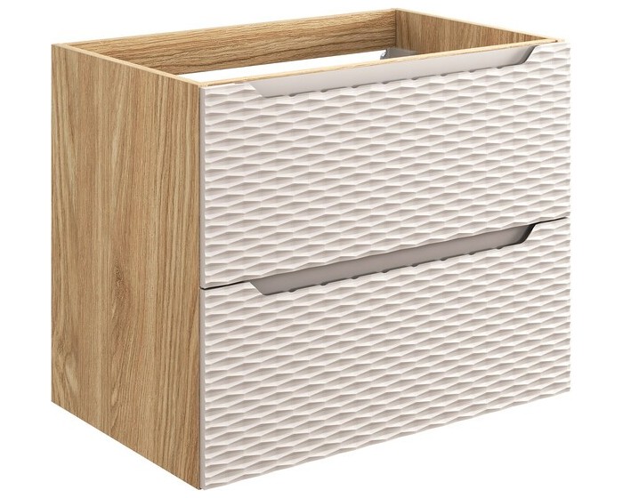 Závěsná skříňka pod umyvadlo Ocean 70 cm dub olejovaný/béžová