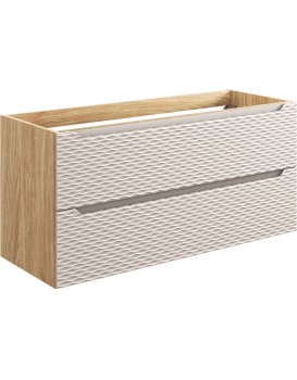 Závěsná skříňka pod umyvadlo Ocean 120 cm dub olejovaný/béžová