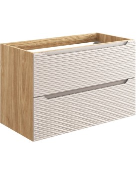 Závěsná skříňka pod umyvadlo Ocean 90 cm dub olejovaný/béžová