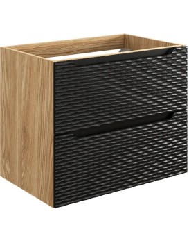 Závěsná skříňka pod umyvadlo Ocean 70 cm dub olejovaný/černá