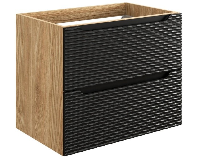 Závěsná skříňka pod umyvadlo Ocean 70 cm dub olejovaný/černá