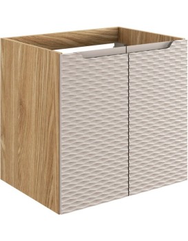 Závěsná skříňka pod umyvadlo Ocean 60 cm 2D dub olejovaný/béžová