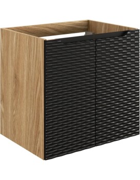 Závěsná skříňka pod umyvadlo Ocean 60 cm 2D dub olejovaný/černá