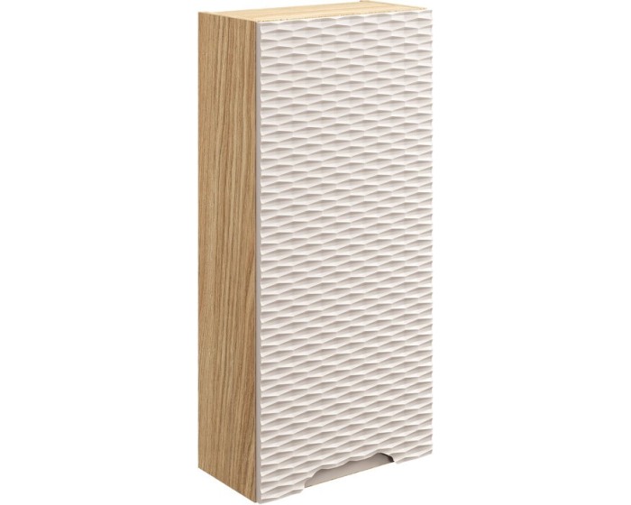 Závěsná koupelnová skříňka Ocean 35 cm dub olejovaný/béžová