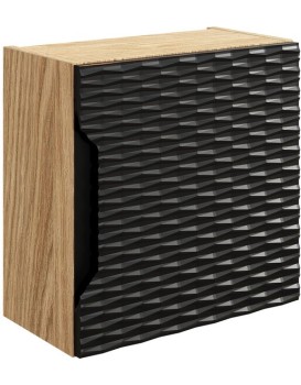 Závěsná koupelnová skříňka Ocean 35 cm 1DQ dub olejovaný/černá