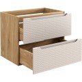 Závěsná umyvadlová skříňka Luxor Beige 82-70-2S béžová/dub olejovaný