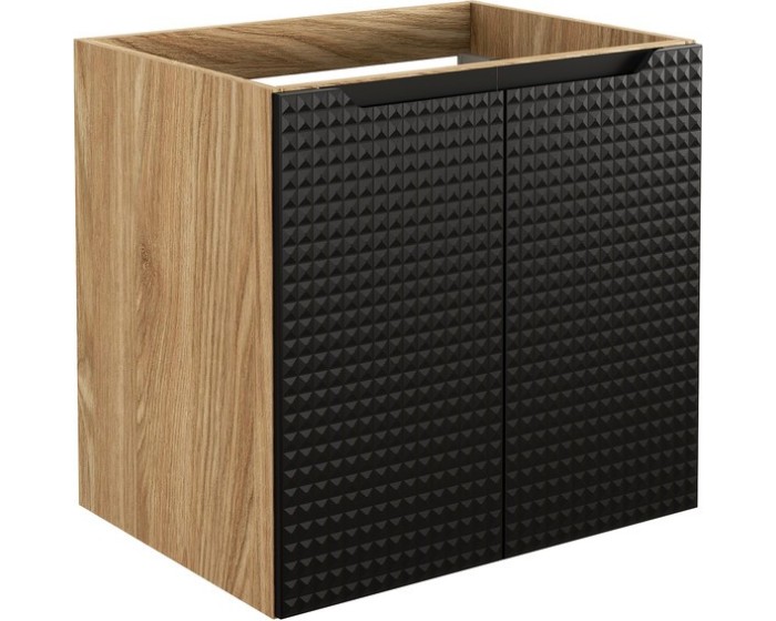 Závěsná umyvadlová skříňka Luxor Black 82-60-2D černá/dub olejovaný