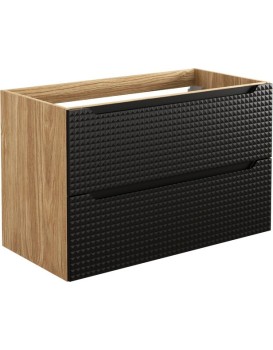 Závěsná umyvadlová skříňka Luxor Black 82-90-2S černá/dub olejovaný