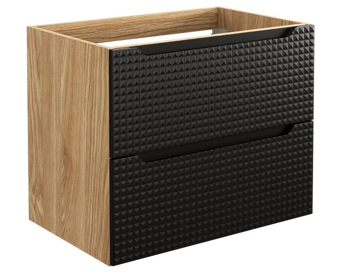 Závěsná umyvadlová skříňka Luxor Black 82-70-2S černá/dub olejovaný