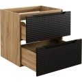 Závěsná umyvadlová skříňka Luxor Black 82-60-2S černá/dub olejovaný
