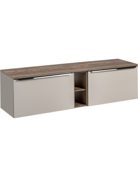 Závěsná skříňka pod umyvadlo SantaFe s deskou 180 cm taupe/dub santa fe vintage