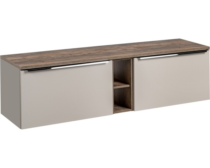 Závěsná skříňka pod umyvadlo SantaFe s deskou 180 cm taupe/dub santa fe vintage