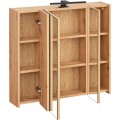 Závěsná koupelnová skříňka se zrcadlem Madera 841 dub artisan
