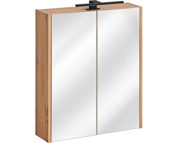 Závěsná koupelnová skříňka se zrcadlem Madera 840 dub artisan