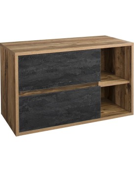 Umyvadlová skříňka Hampton Concrete 824 2S tmavý beton/dub hunton