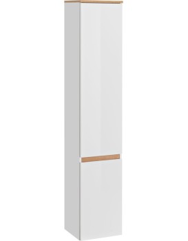 Koupelnová skříňka vysoká Platinum 800 2D alpská bílá/dub kraft zlatý
