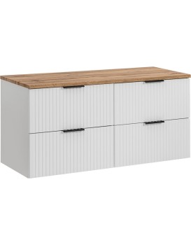 Závěsná skříňka Casad s deskou 120 cm bílá/dub wotan