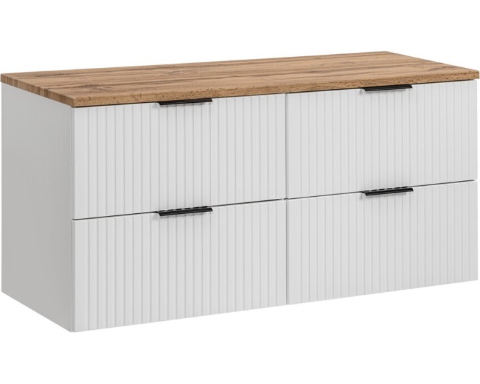 Závěsná skříňka Casad s deskou 120 cm bílá/dub wotan