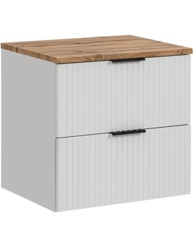 Závěsná skříňka Casad s deskou 60 cm bílá/dub wotan