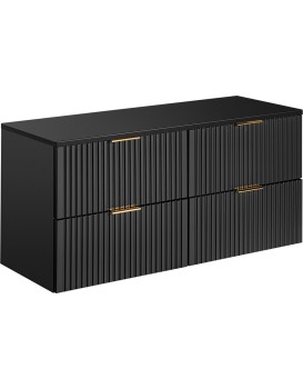 Závěsná skříňka pod umyvadlo Casad s deskou 120 cm černá