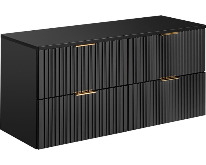 Závěsná skříňka pod umyvadlo Casad s deskou 120 cm černá