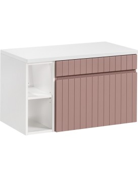 Závěsná skříňka pod umyvadlo Iconic s deskou 80 cm růže