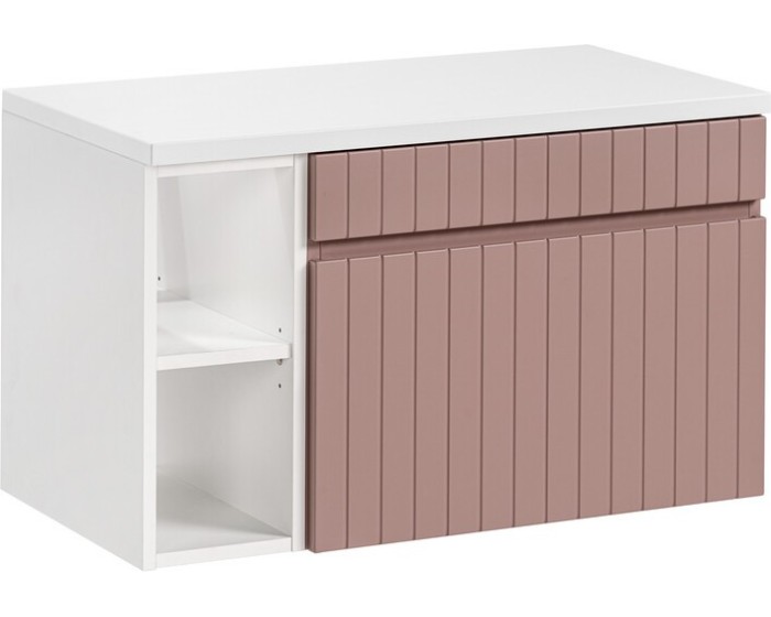 Závěsná skříňka pod umyvadlo Iconic s deskou 80 cm růže