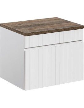 Závěsná skříňka Iconic s deskou 80 cm bílá/dub santa fe vintage