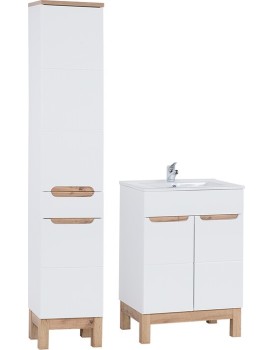 Koupelnová sestava Bali se zápustným umyvadlem a skříňkami 60 cm bílá/dub votan